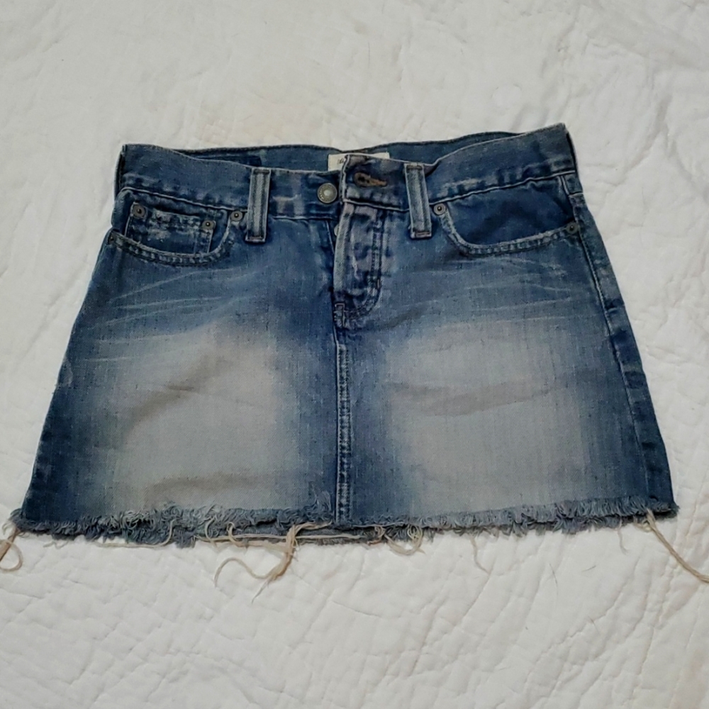 💥 Abercrombie & Fitch Mini Skirt Denim Jean sz 0